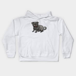 Dog - Pug - Black Kids Hoodie